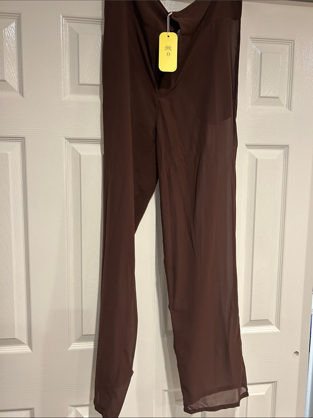Women's Brown Sheer Swim Coverup Pants